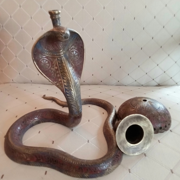 Antique/COBRA,SOLID BRASS, EGYPTIAN STYLE, ANTIQUE POLYCHROME. - Picture 5 of 7